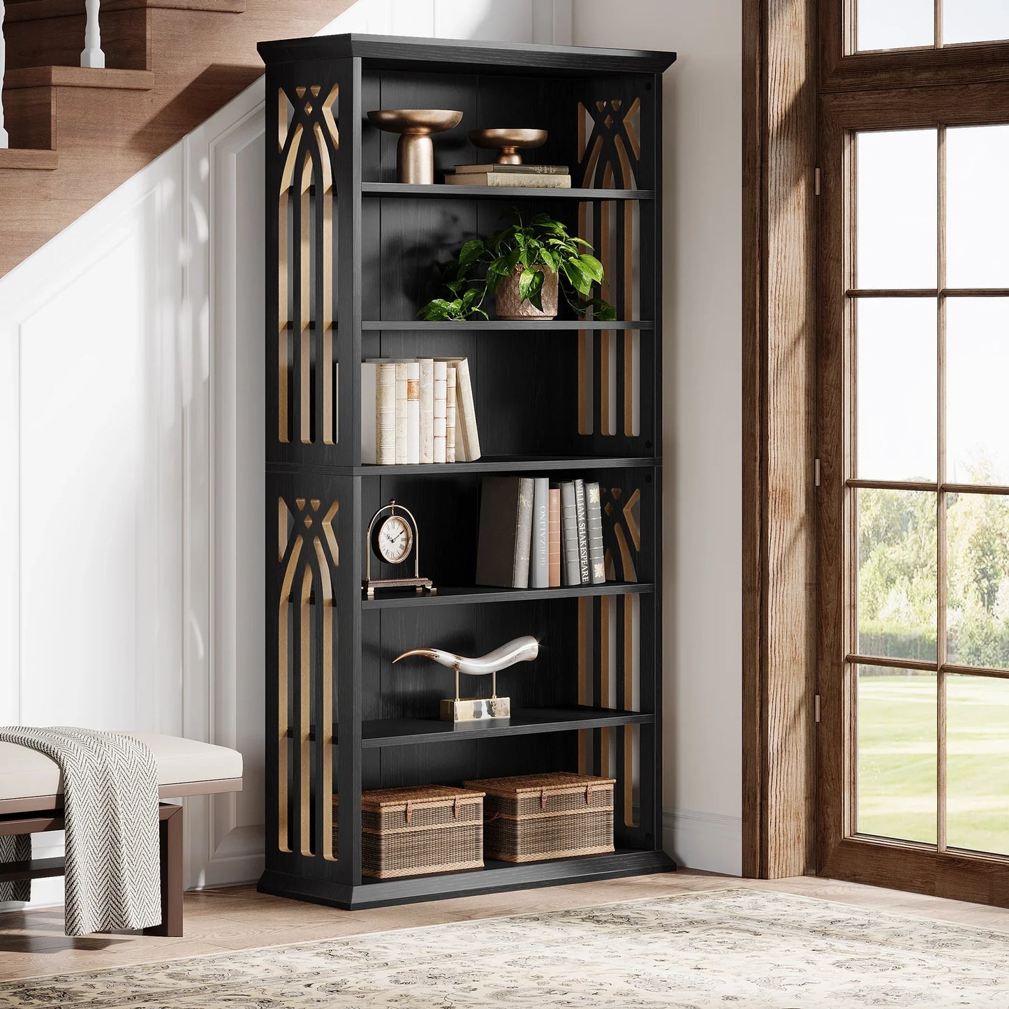 Tribesigns 6-Tier Bookshelf, 75-Inch Tall Bookcase,  Freestanding Display Shelves,