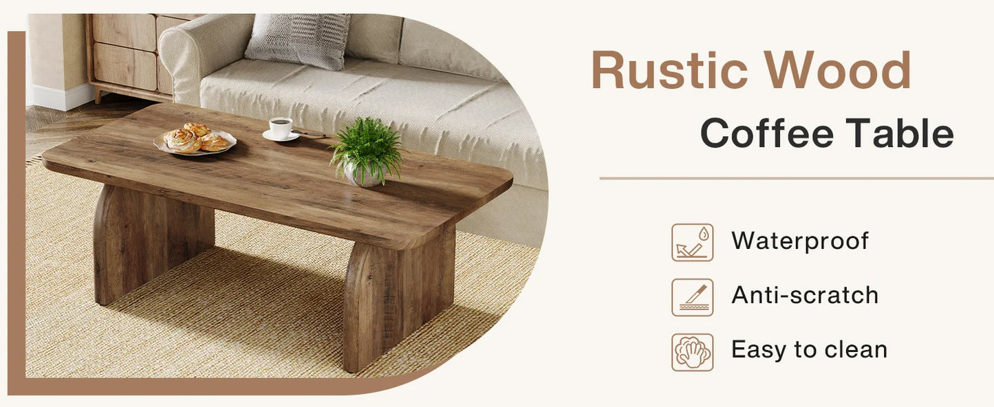 Rectangle Coffee Table,, Farmhouse Accent Center Low Cocktail