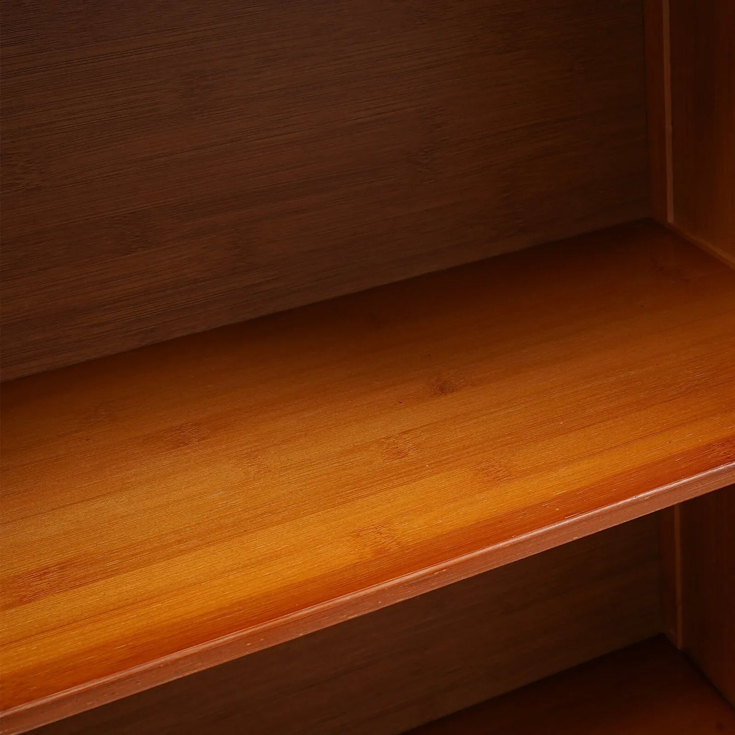 Vintage Style Kitchen Storage Cabinet, 2-Tier Bamboo Sideboard with Smooth Drawers for Kitchen and Dining Area