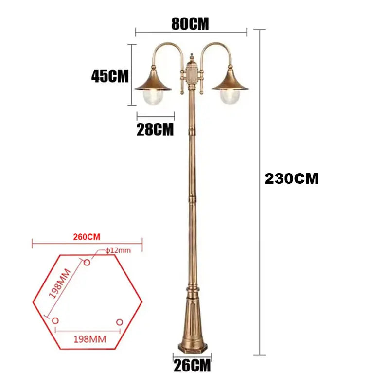 European-Style  Street Lamp  Waterproof Household Double-Head High Pole