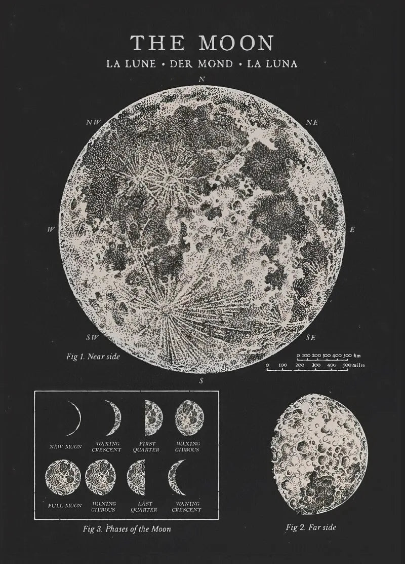 Vintage Space Astronomy Solar System Map