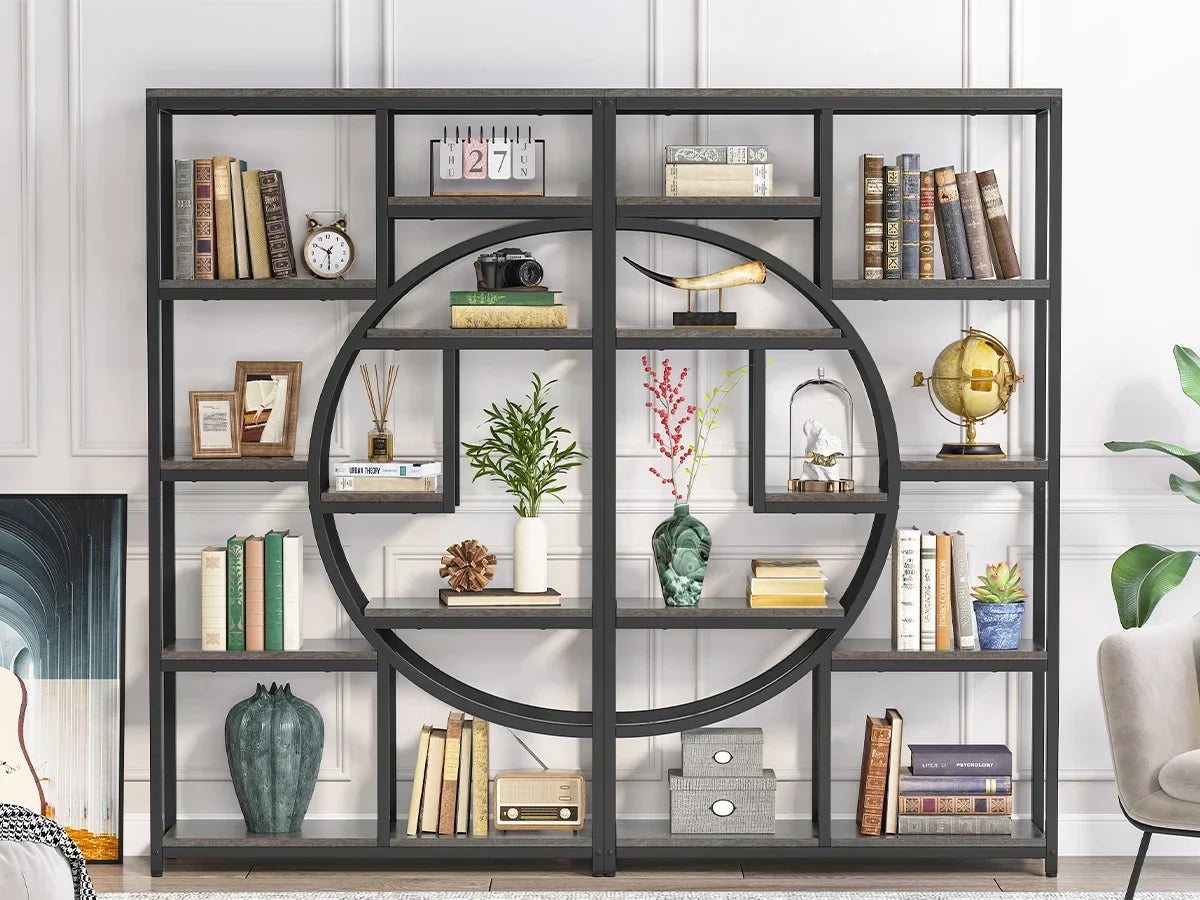 Tribesigns Bookshelf Industrial 5 Tier Etagere Bookcase,