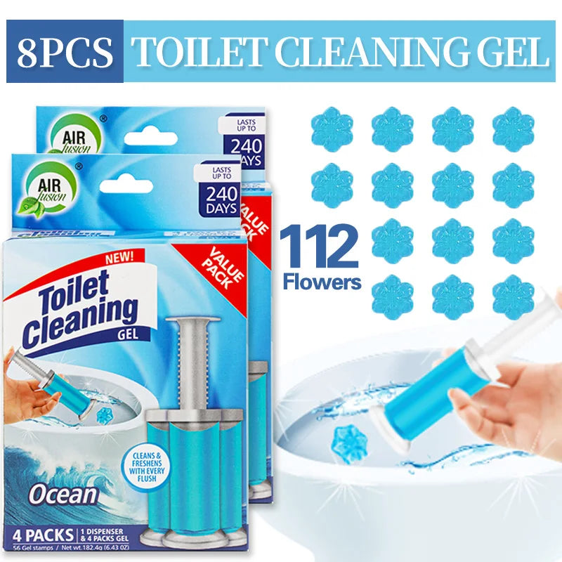 Air Fusion Toilet Cleaning Gel Clean Ocean Fresh Scent 6.43oz 2 Pcs