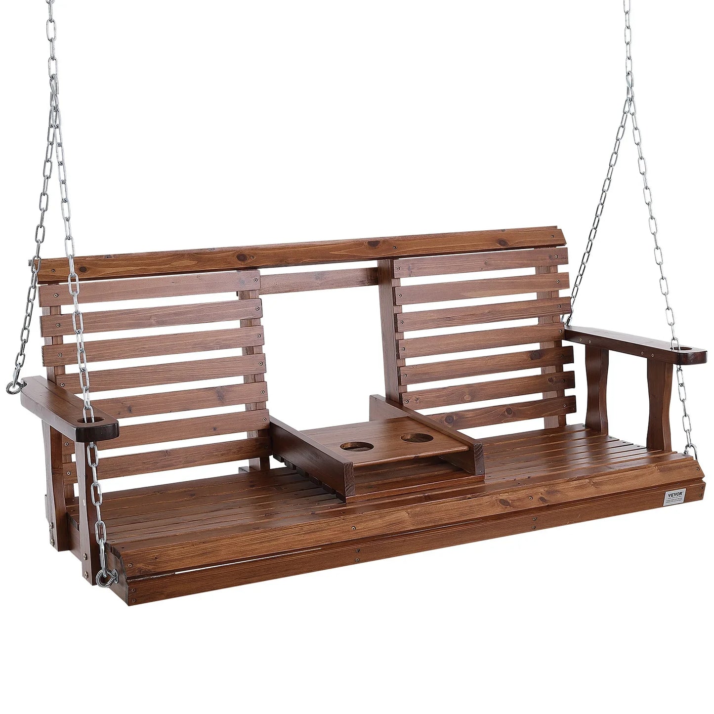 SucceBuy Wooden Porch Swing 5 ft  for Courtyard Garden  880 lbs Strong Load Capacity Chair Bench