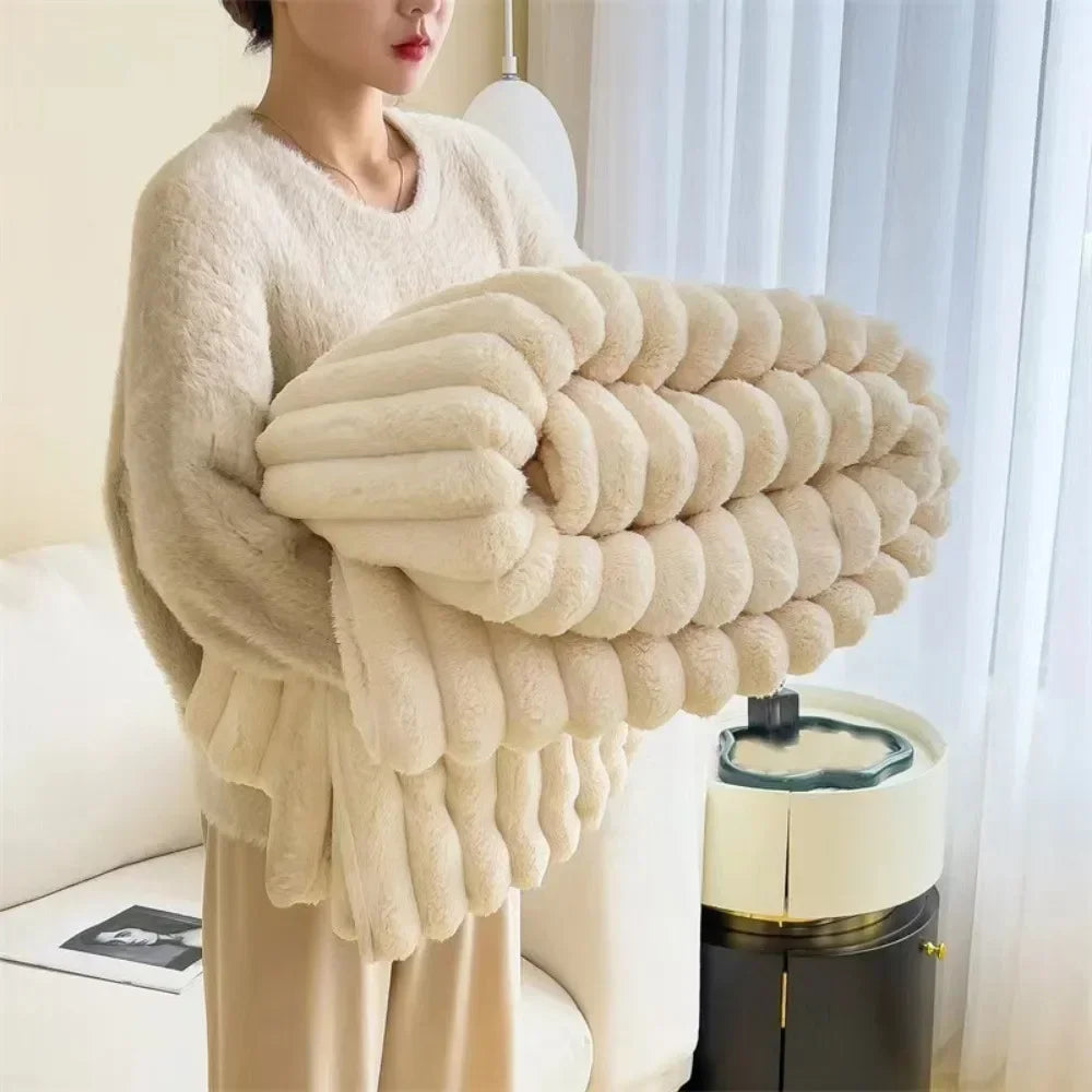 Ultra Soft Faux Rabbit Fur Throw