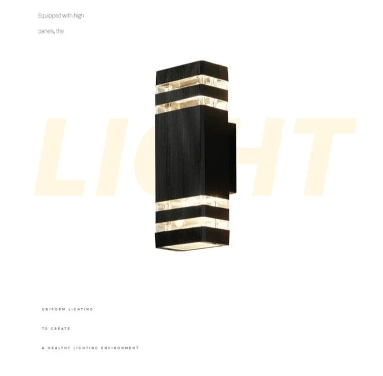 Outdoor wall lights Exterior wall waterproof lUpper and lower double-headed pillars Outdoor light