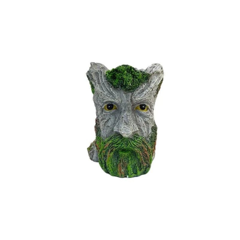 1Pc, Creative and Funny Expression Book Tree Stump Old Man Resin Vase,
