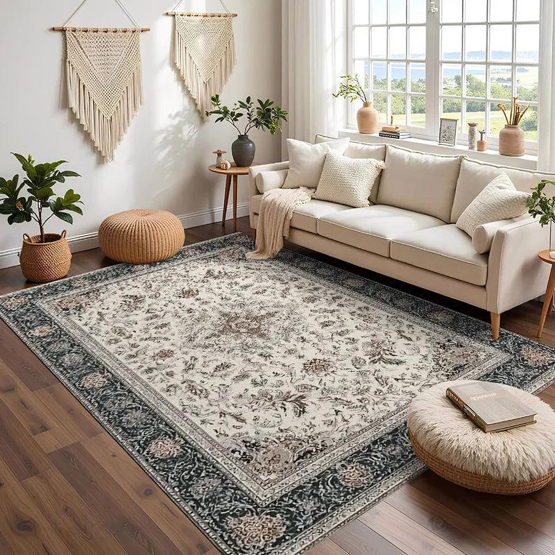 RAKKS Retro Style Rugs for Bedroom Large Area Living Room Decoration
