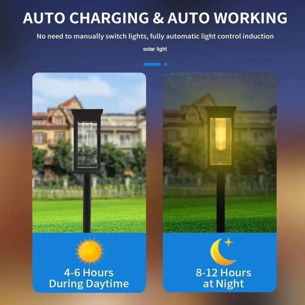 Waterproof LED Solar Lights for Garden Yard Driveway -  Outdoor Landscape Lighting Auto On/Off