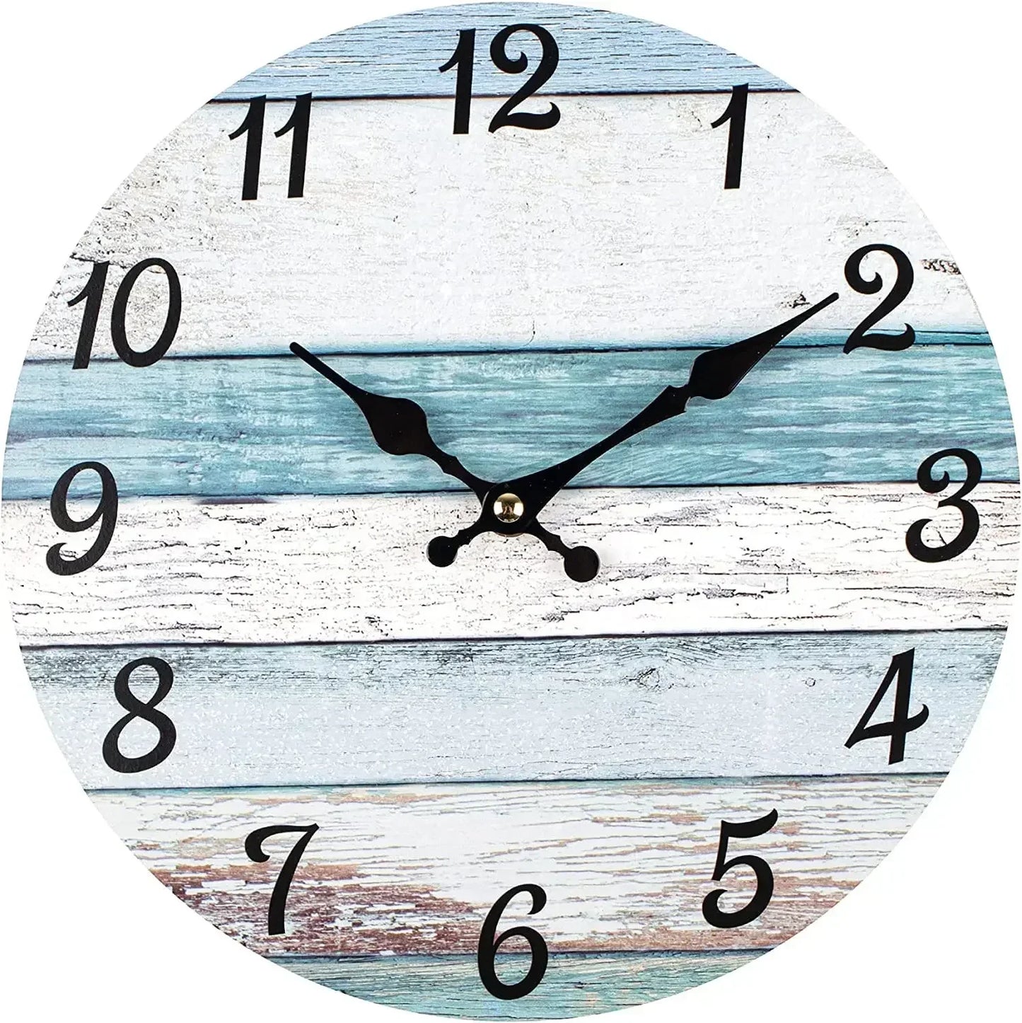 Wall Clock 10 Inch ClockRustic Wall Clocks Battery Operated,SilentNon Ticking Wooden