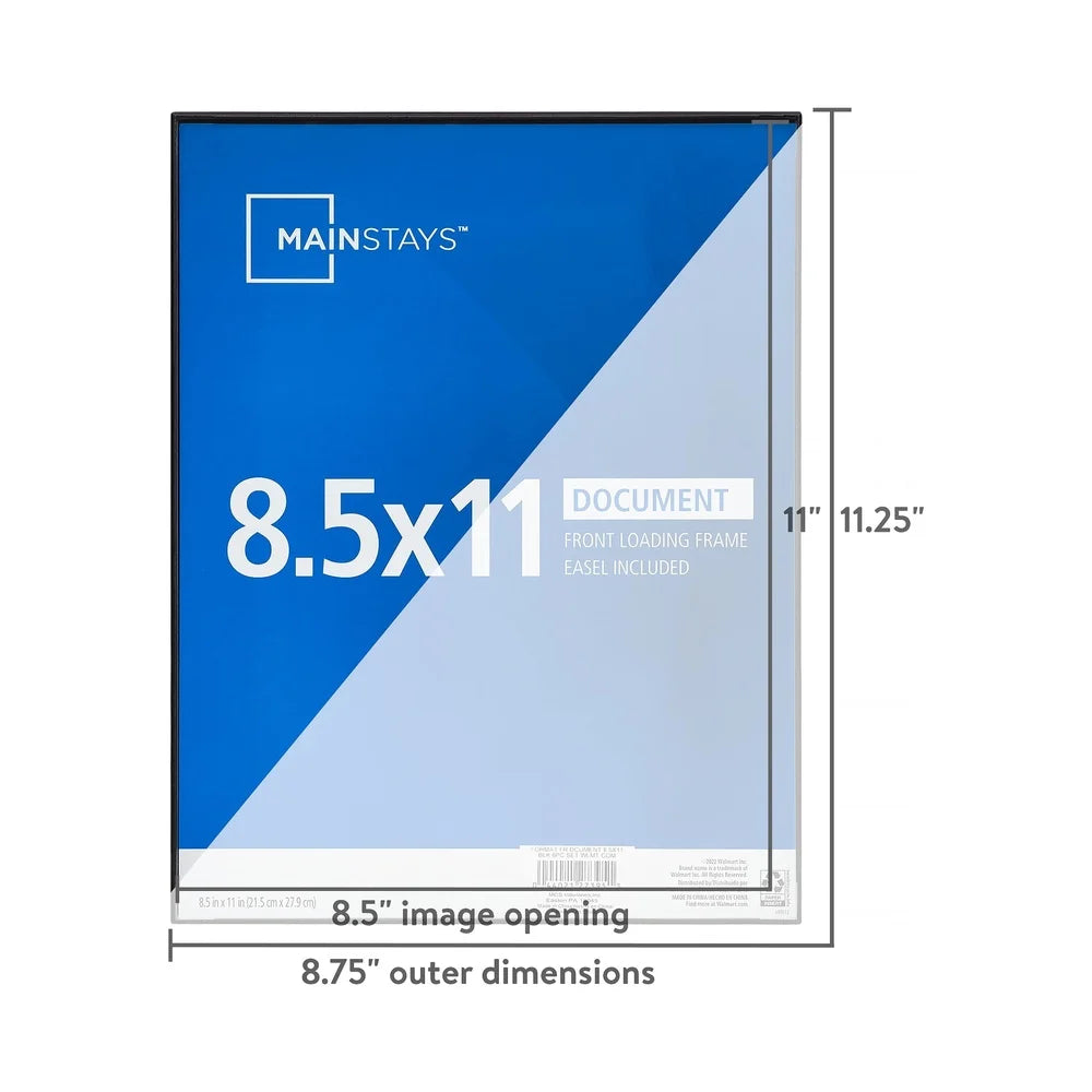 8.5x11 Front Loading Picture Frames Set of 6