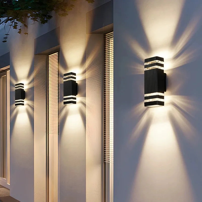Outdoor wall lights Exterior wall waterproof lUpper and lower double-headed pillars Outdoor light
