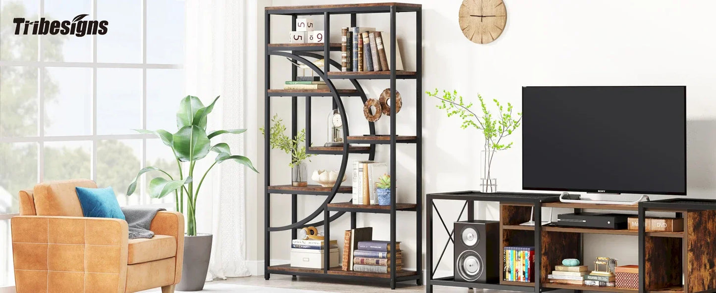 Tribesigns Bookshelf Industrial 5 Tier Etagere Bookcase,