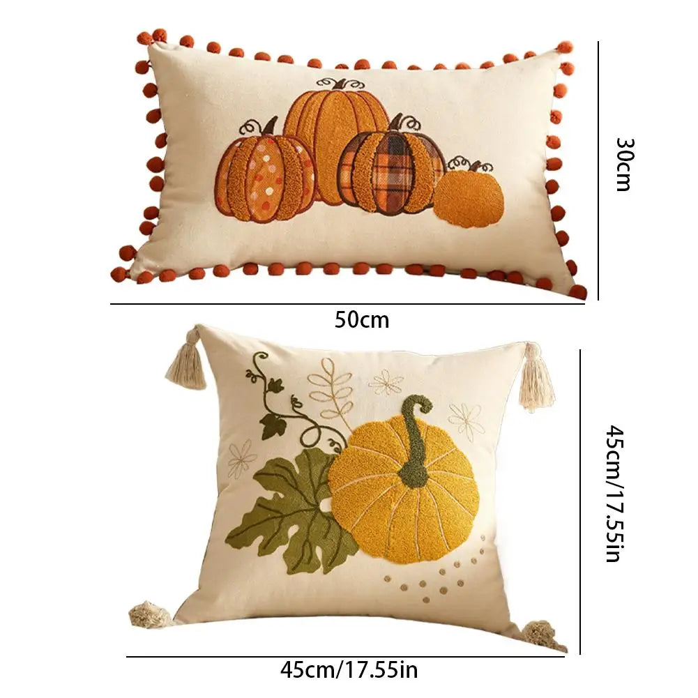 1Pcs Autumn Maple Leaf Pumpkin Pillow Case