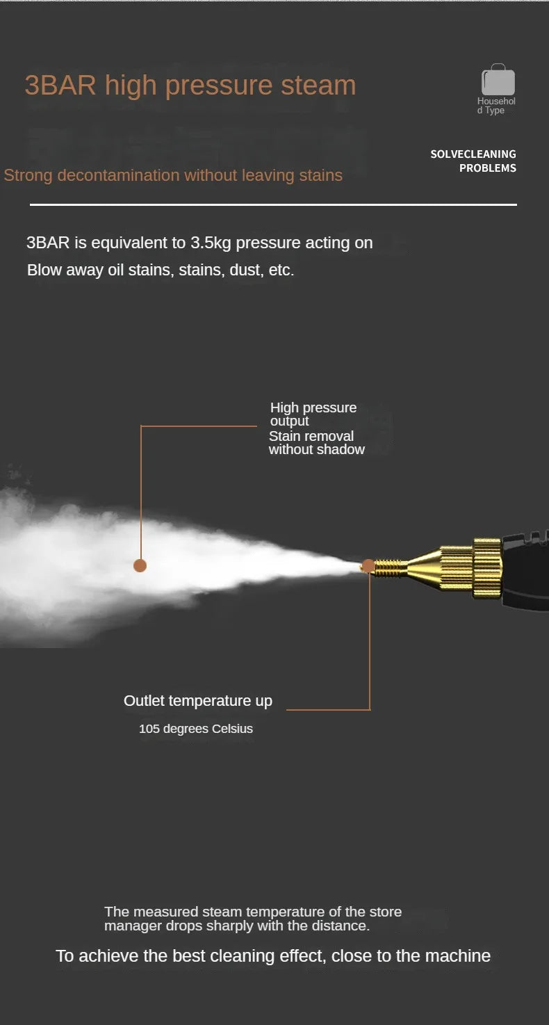 2500W Portable Steam Cleaner High Temperature  Pressure Jet  Machine