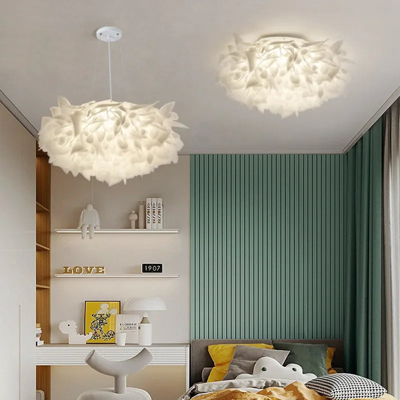 Exquisite Leaves Dimmable LED Ceiling Lights White Remote Control
