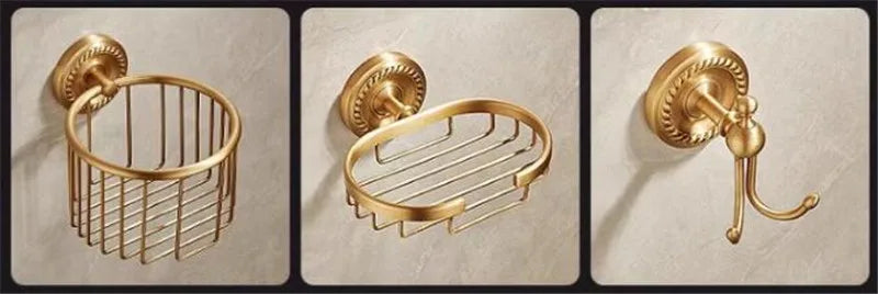 Bathroom Accessories Brass Antique Towel Rack,Paper holder Toilet Brush Holder,Towel Hanger Bath Hardware