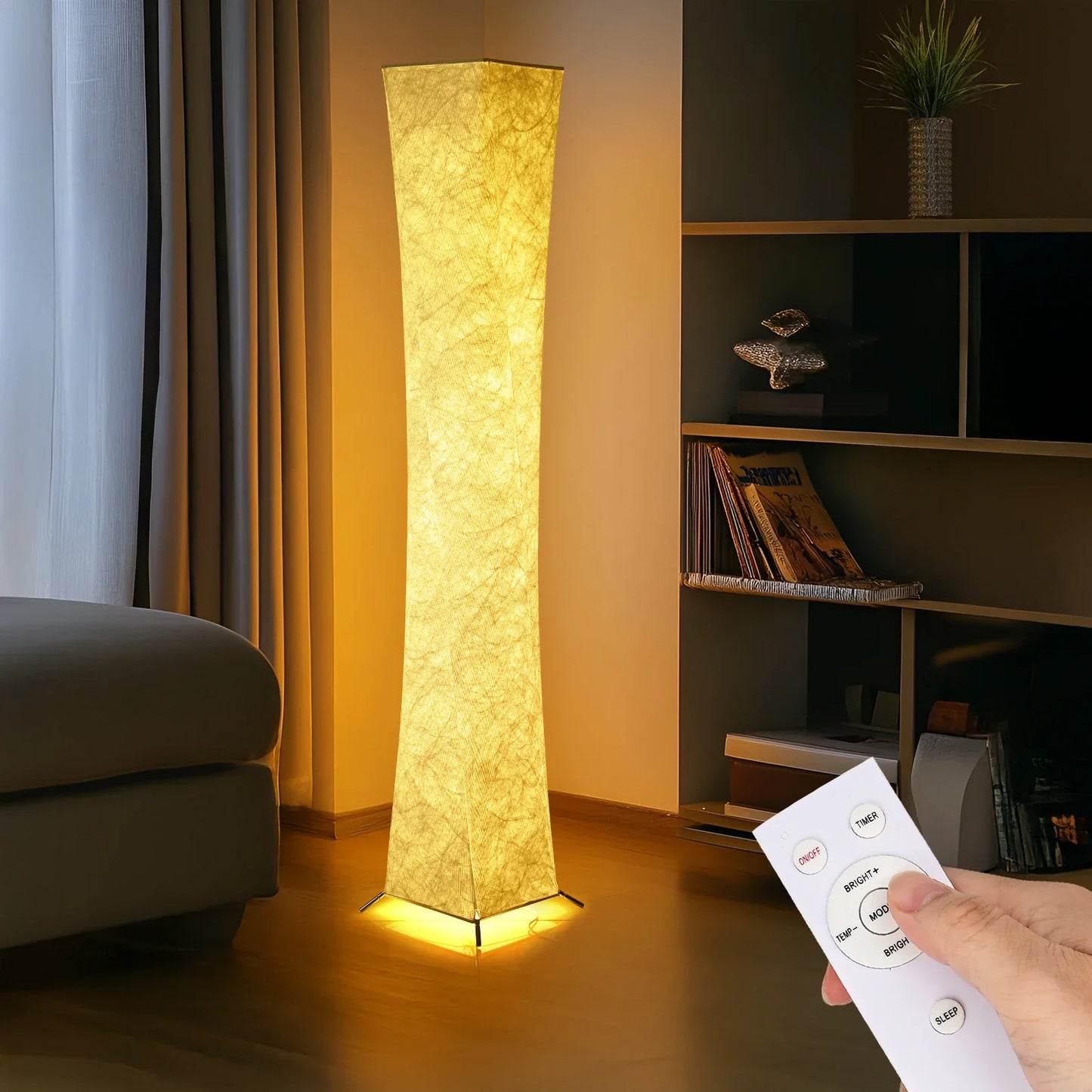 Soft Light Floor Lamp, 52" Simple Design Morden Slim Warm Light 3000K LED Tyvek Fabric Shade