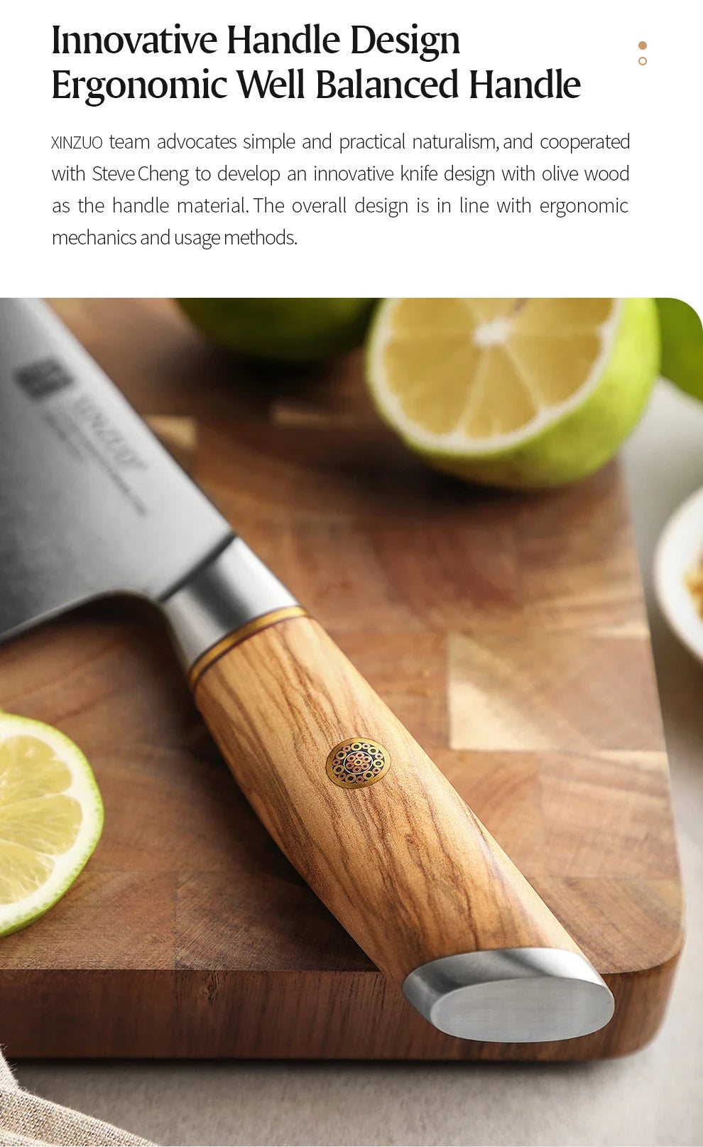 XINZUO 1-8pcs Kitchen Knife Set 73 Layers Custom Damascus Steel  with Olive Wood Handle