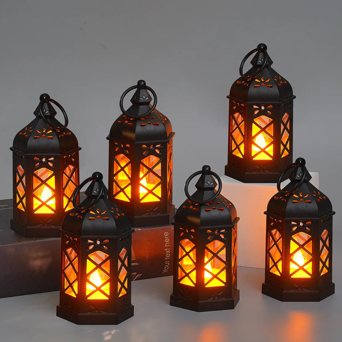 Retro Desktop Lamp Atmosphere Decoration Wind Lamp Candle
