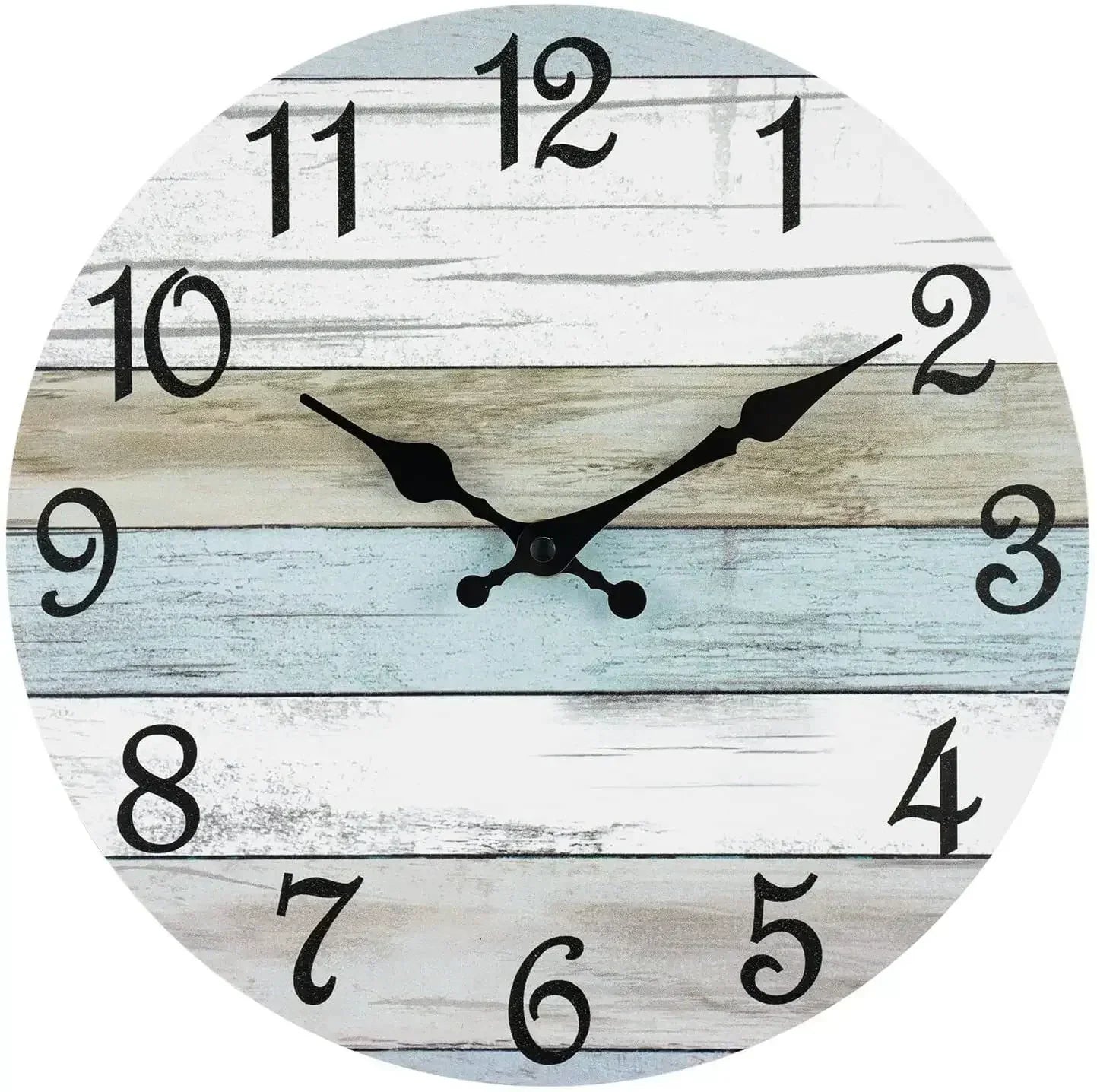 Wall Clock 10 Inch ClockRustic Wall Clocks Battery Operated,SilentNon Ticking Wooden