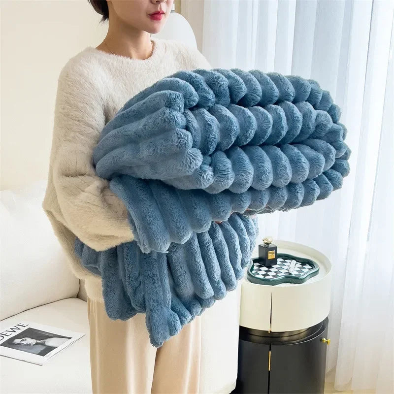 Ultra Soft Faux Rabbit Fur Throw
