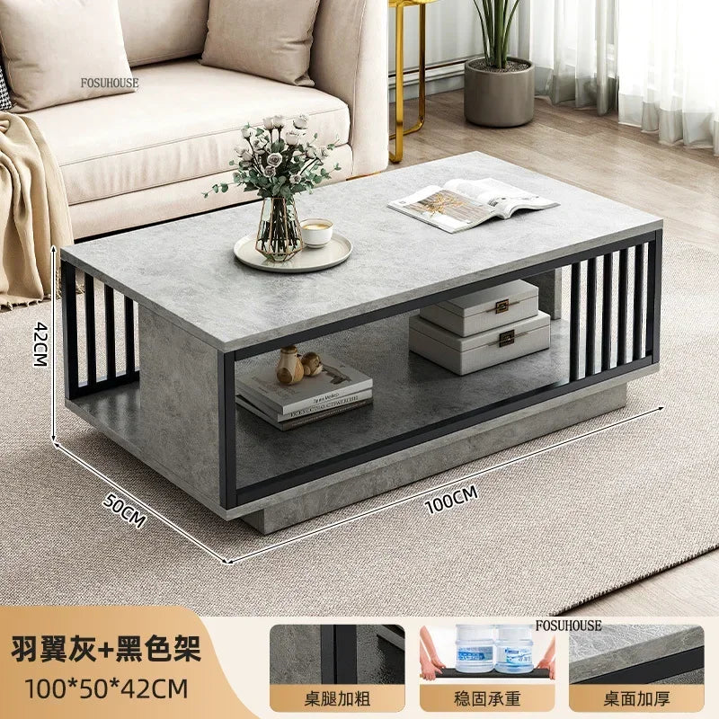 Italian Coffee Table Minimalist Square Nordic Tea  Table Living Room Furniture
