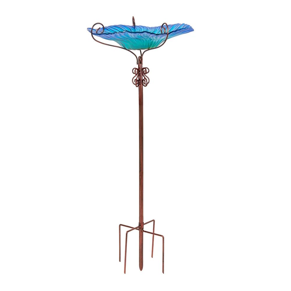Large Outdoor Glass Bird Bath Garden Feeding Bowl