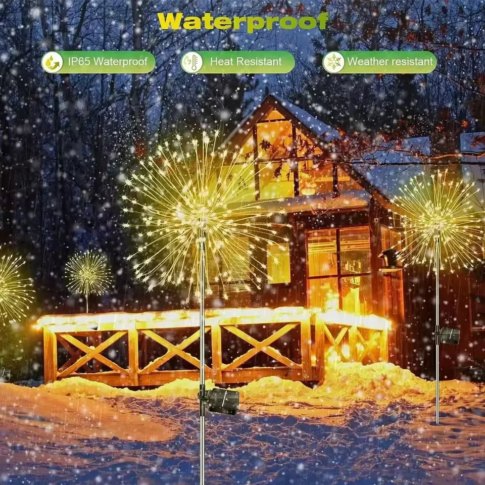 3/1pcs LED Solar Firework Lights Garden Decoration Fairy Lights