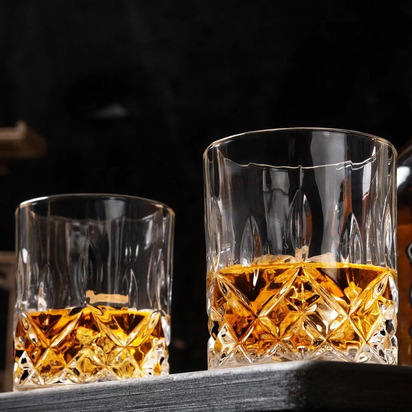 10 Oz Rocks Whiskey Glasses Set of 4 with Luxury Box - Ideal for Scotch, Bourbon, Cocktails - Perfect Men's Gift
