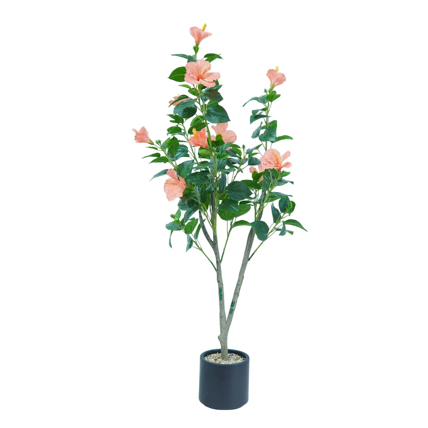 1Pcs  Hibiscus Artificial Tree Faux Tree with Red Hibiscus Flowers  for Front Porch Office Home