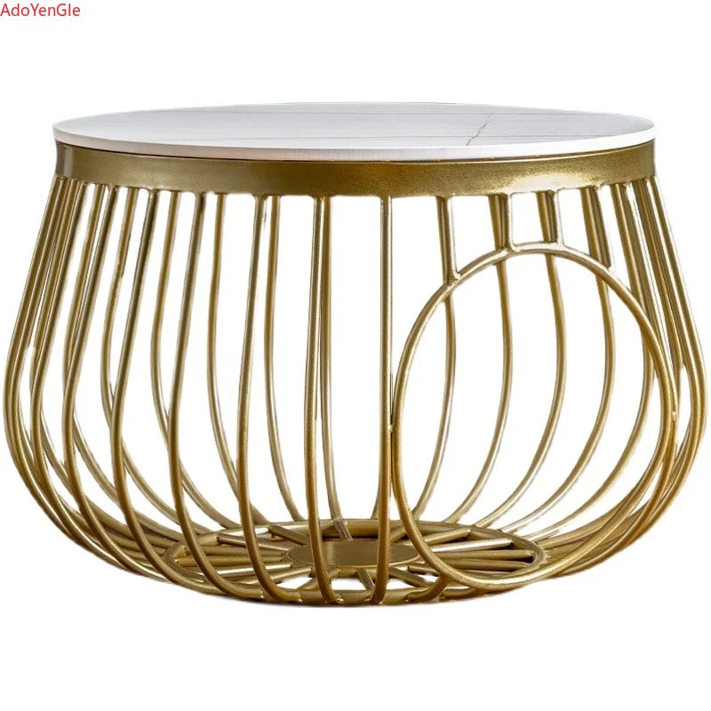 Creative Nordic Iron Tea Table Round Coffee Table for Living Room Cat House Bed