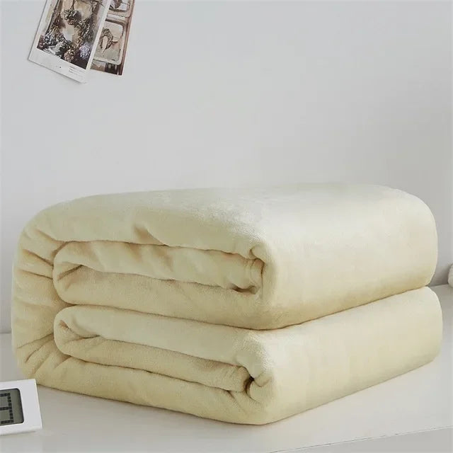 Coral Fleece Flannel Blankets Solid