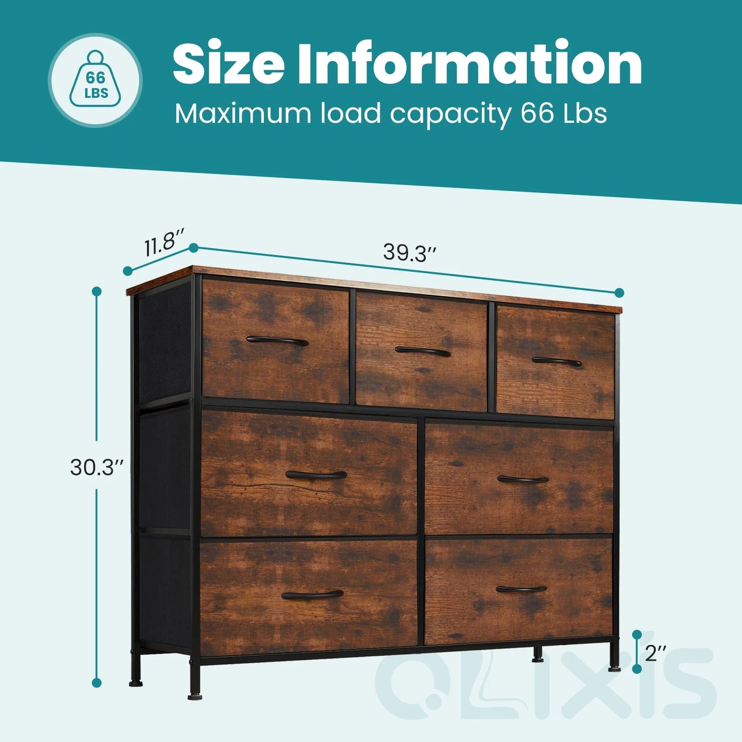 JHK Desser For Bedroom With 7 Fabric Drawers Closet Chest For Living Room Display Cabinet