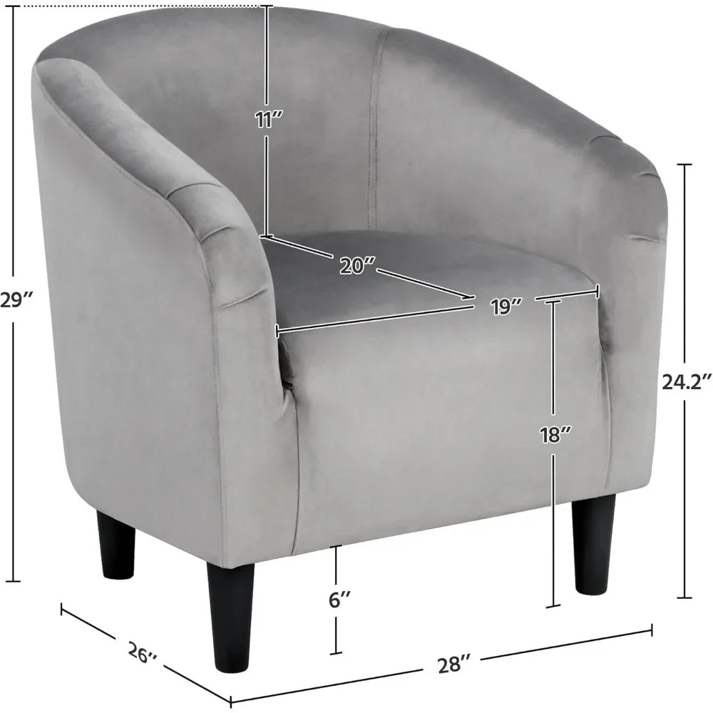 Barrel Chair, Modern Accent Chair Comfy Velvet Chair  for Living Room Bedroom Office,
