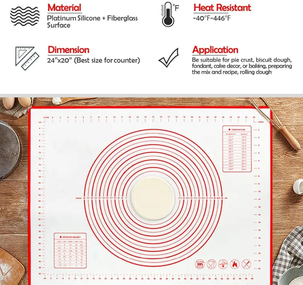 UNTIOR 1PCS Silicone Baking Mat Kneading Pad Dough Mat