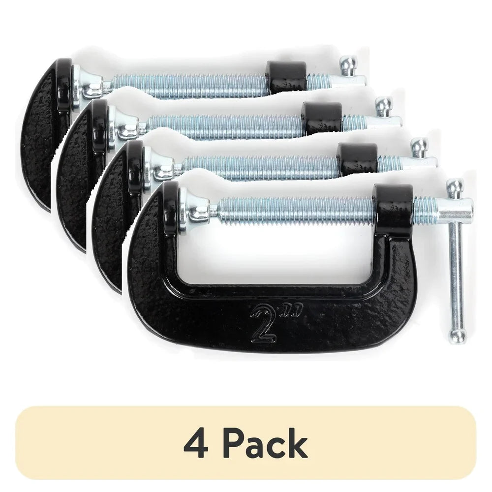 4 Pack 2 Inch C Clamp Heavy Duty Cast Iron Steel Screw Precision