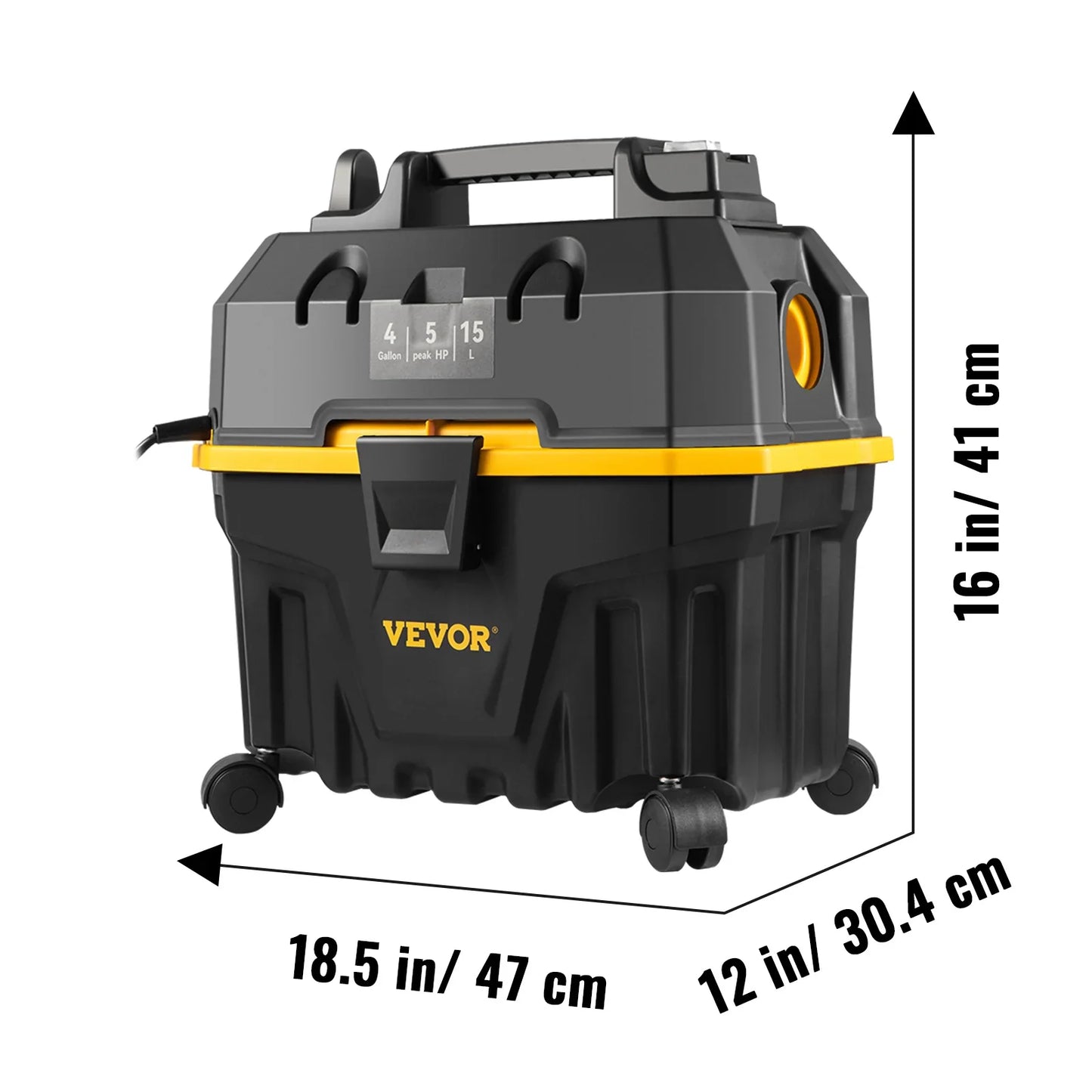 SucceBuy Portable Wet and Dry Vacuum Cleaner 15L 1200W Power Strong Suction Vacuum Cleaner & Air Blower
