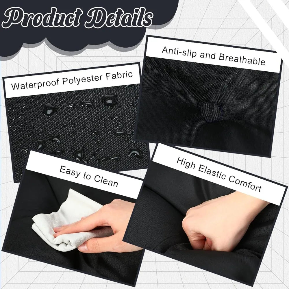Waterproof Outdoor Chair Cushions Set of 6, Square Tufted,