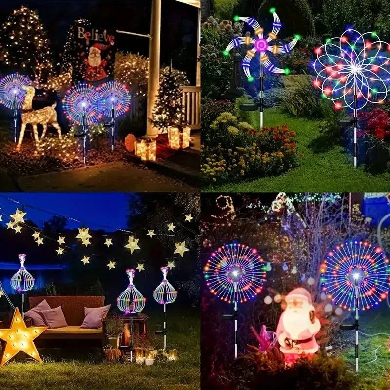 3/1pcs LED Solar Firework Lights Garden Decoration Fairy Lights