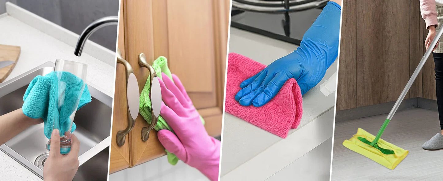 Microfiber Cleaning Cloth 12 Pack Cleaning Towels with 4 Color Assorted 11.5"X11.5"