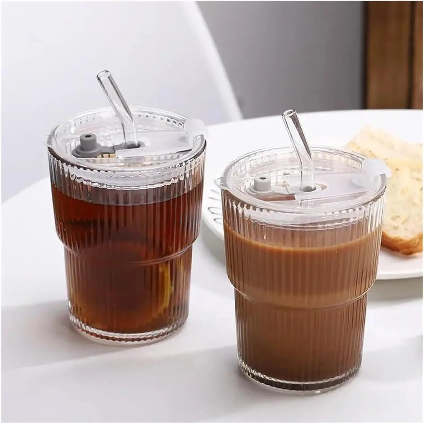 6 pieces, 13.5oz/400ml, ribbed glassware