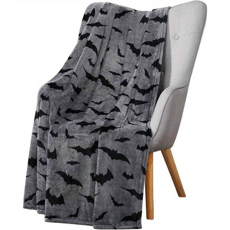 Black and Gray Halloween Throw Blanket