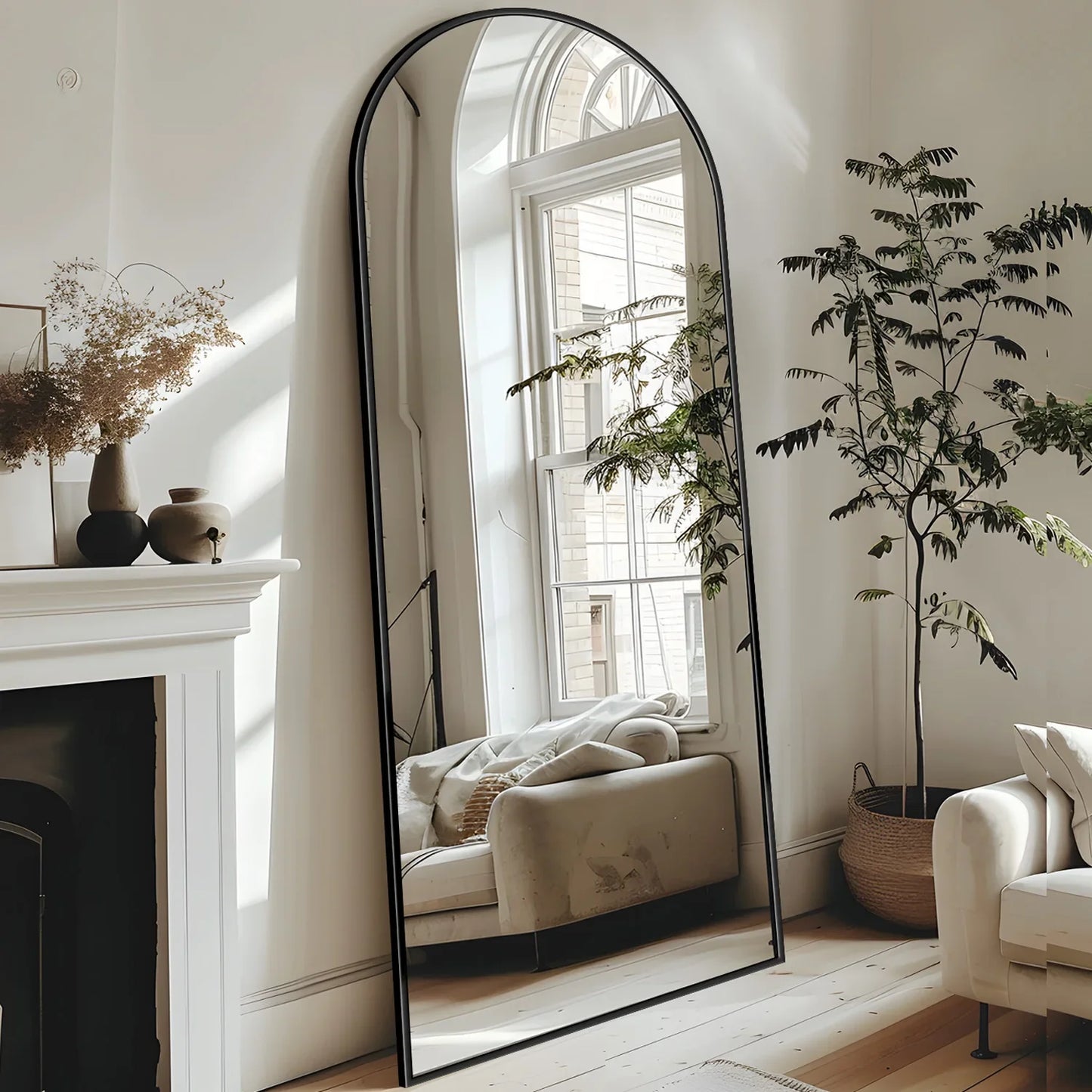 Full Length Mirror, 58"x18"  Rectangular Full Body Mirror with Stand for Bedroom, Living Room, Cloakroom