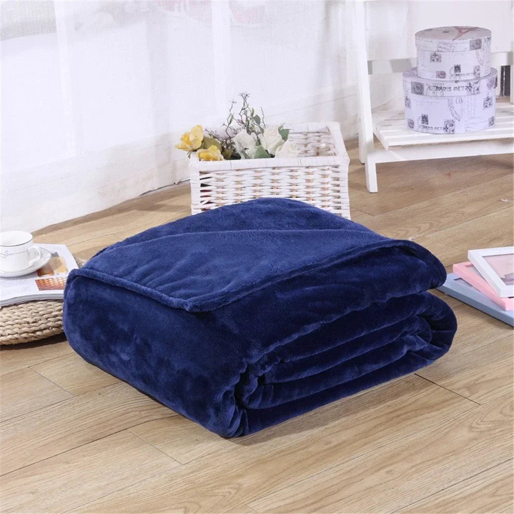 Coral Fleece Flannel Blankets Solid