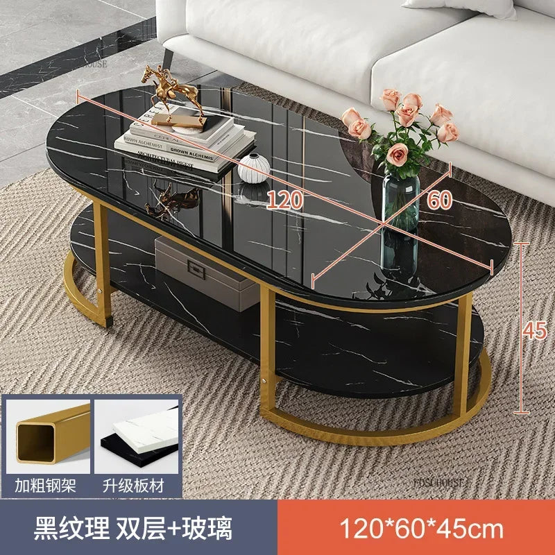 Minimalist Storage Oval  Modern Design Coffee Table