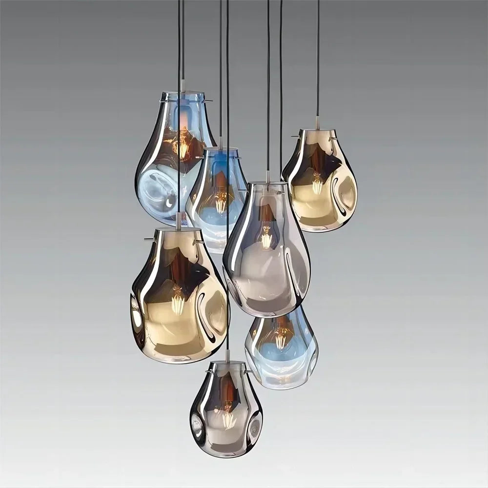 Modern Creative Colorful Glass Chandelier Contemporary Irregular Shape