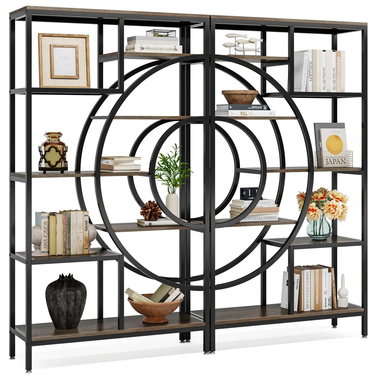 Tribesigns Bookshelf Industrial 5 Tier Etagere Bookcase,