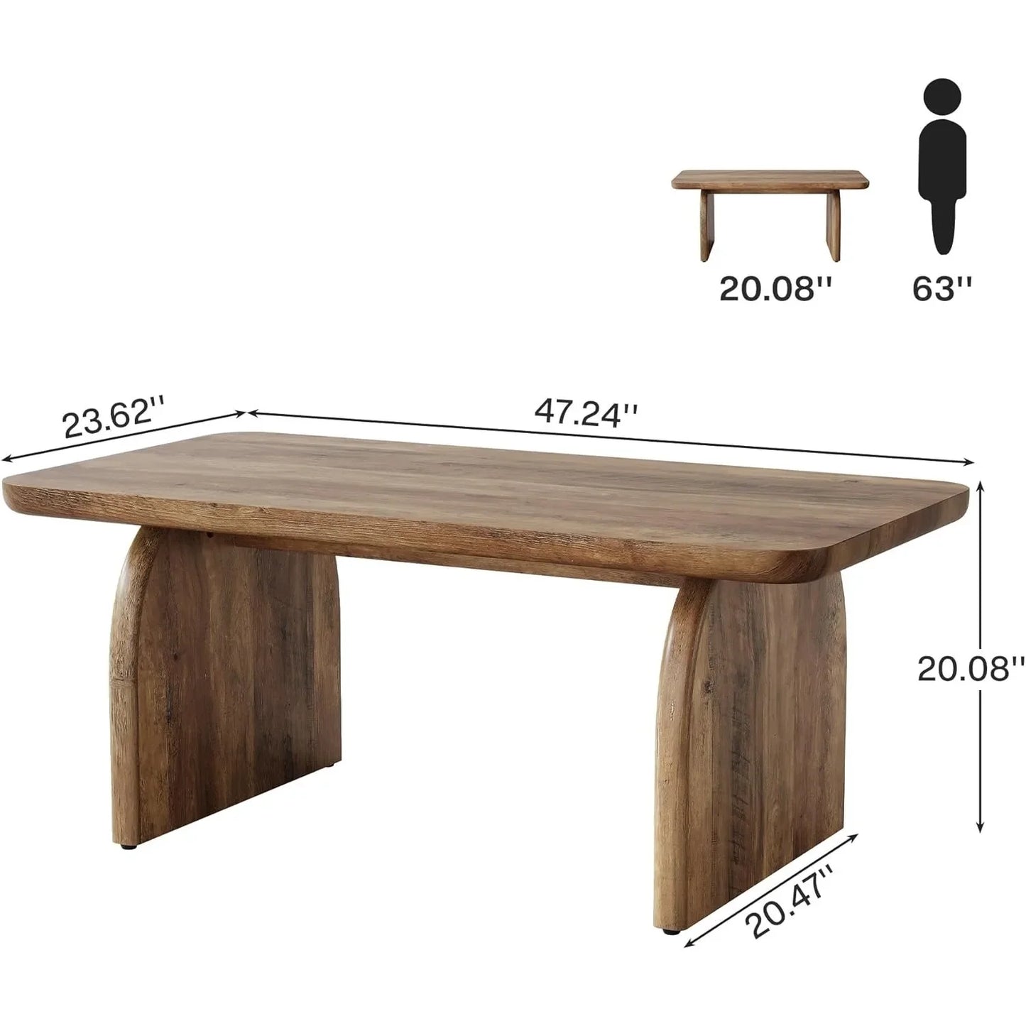 Rectangle Coffee Table,, Farmhouse Accent Center Low Cocktail