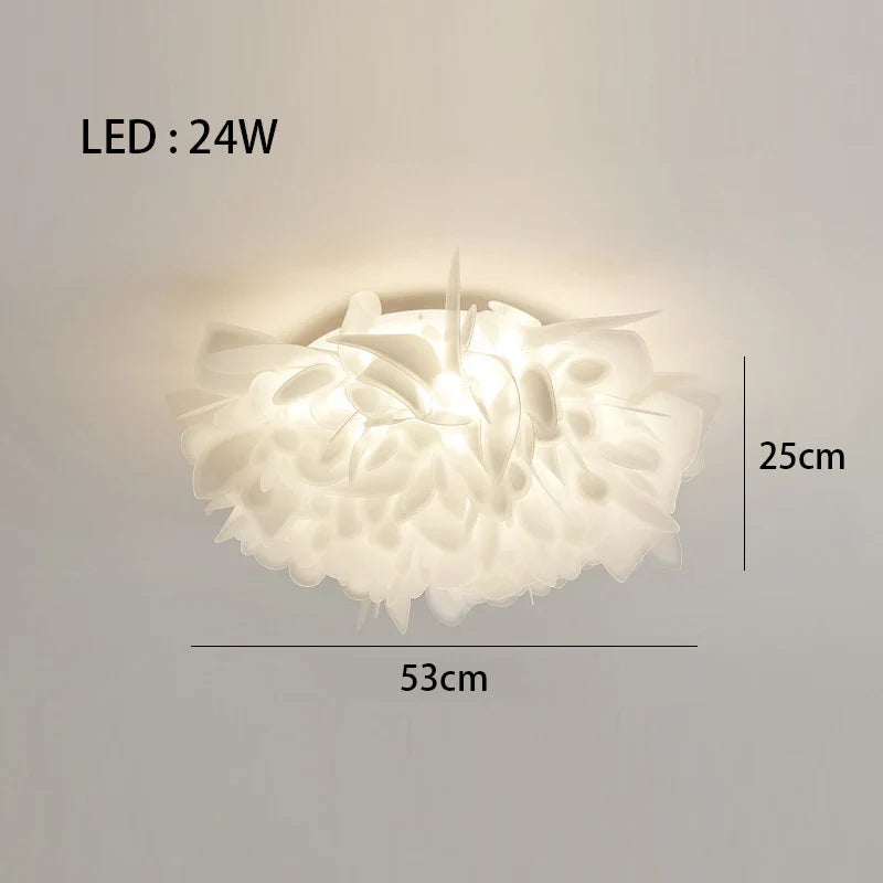 Exquisite Leaves Dimmable LED Ceiling Lights White Remote Control